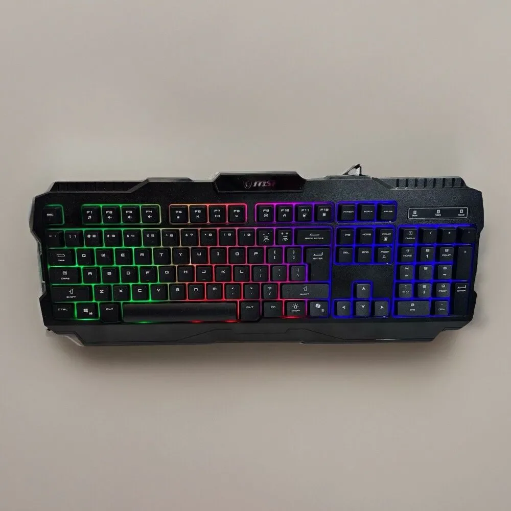 MSI K322 Wired RGB Gaming Keyboard Full Size S11-04US20S-HH9 Black TESTED